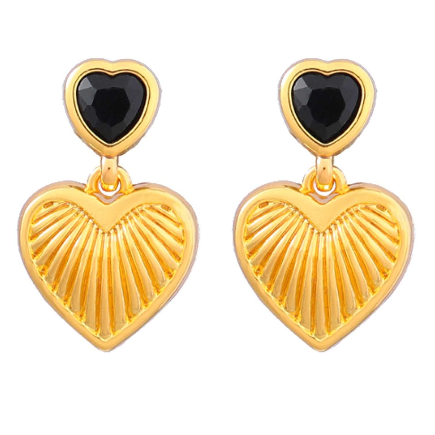 18K Gold Love Earrings – Exaggerated Stripe Design | Bold Statement Earrings